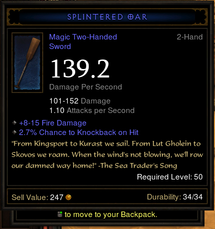 splintered oar